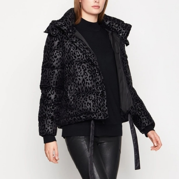 BCBG Generation Hooded Midweight Puffer Animal-print Jacket S - Picture 1 of 13